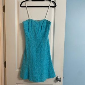 Lilly Pulitzer Blue Strapless Mini Dress